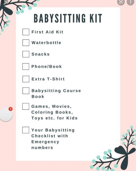 Babysitting Binder, Babysitting 101, Nanny Binder, Babysitter Checklist, Babysitting Bag, Babysitting Tips, Babysitting Business, Babysitting Kit, Babysitting Hacks