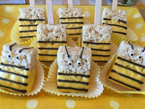 Leighton's 1st Bee Day | CatchMyParty.com Bee 1st Birthday Party Boy, Bee Day Party Food, 1st Bee Day Party Ideas, First Bee Day Party Food, Bee Day Party Ideas, 1st Bee Day Party Ideas Girl, Bee Day Party Ideas 1st, First Bee Day Party Ideas, Bee Party Food Ideas