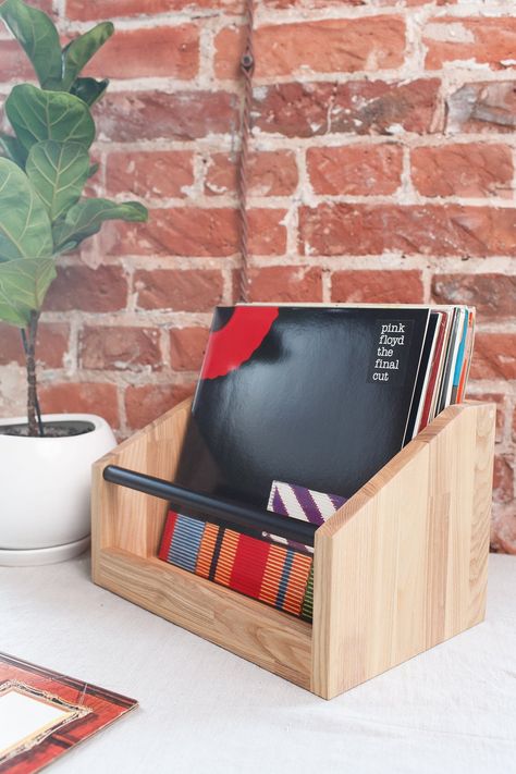 Vinyl record stand made of premium ash wood vinyl record | Etsy Diy Record Holder, Lp Regal, Vinyl Record Storage Diy, Records Diy, Vinyl Record Cabinet, Record Dividers, Vinyl Record Frame, Vinyl Record Shelf, Record Player Cabinet