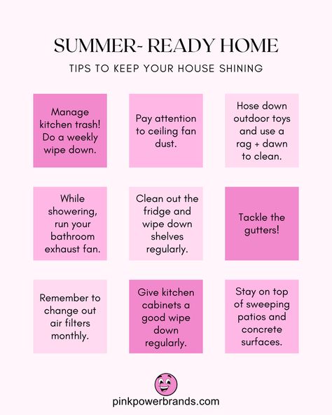 🌞 Summer cleaning made easy! 🧼✨ Check out our quick and effective tips to keep your home fresh and clean all season long. #SummerCleaning #CleaningHacks #PinkPower Summer Cleaning, Todo List, Pink Power, Glow Up Tips, Quick Cleaning, Fresh And Clean, Cleaning Tips, Glow Up?, Cleaning Hacks