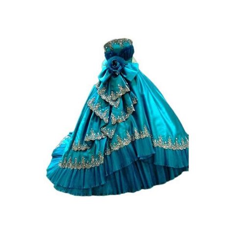 Turquoise Ball Gown, Masquerade Gowns, Fairy Dress Costume, Pink Alternative Fashion, Aesthetic Royal, Dreamy Clothes, Blue Princess Dress, Dress Png, Moodboard Pngs