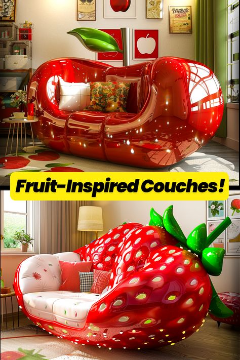 Fruit Couch, Couch Designs, Traditional Couch, Ancient Egypt Fashion, Orange Couch, Small Loveseat, Egypt Fashion, Couch With Chaise, Whimsical Furniture