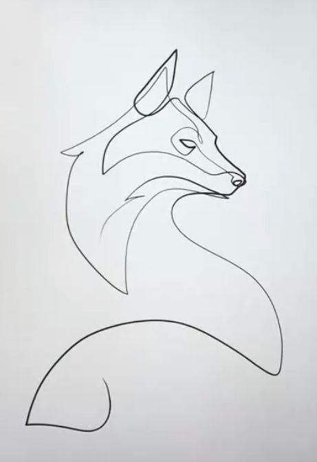 Fuchs Aesthetic, Fox Tattoo Outline, Fox Line Drawing, Fox Line Art, Minimal Art Painting, Squirrel Tattoo, Hand And Finger Tattoos, Hand Doodles, Angel Drawing