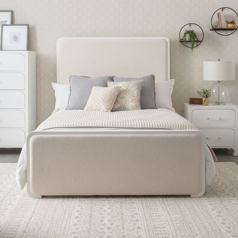 Coaster Bedroom Anastasia Boucle Upholstered Eastern King Panel Bed Pearl White and Beige thumb Modern Wooden Bed, Eastern King Bed, Tall Headboard, Queen Panel Beds, Upholstered Panel Bed, California King Bedding, Bedroom Sets Queen, White And Beige, Bedroom Panel