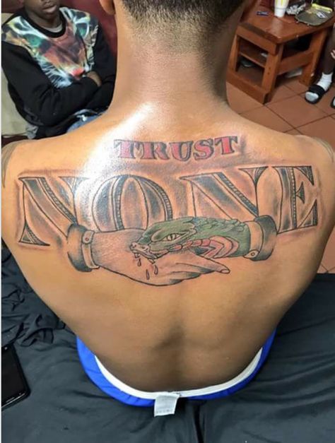 Trust No One By: Adam Scott ! Pinterest @Hair,Nails,And Style Trust No One Tattoo, Half Sleeve Tattoos Forearm, 16 Tattoo, One Tattoo, Half Sleeve Tattoos Drawings, Gangsta Tattoos, Money Tattoo, Men Tattoos Arm Sleeve, Omerta Tattoo