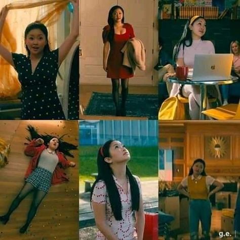 Tatbilb Outfits, Netflix Inspired Outfits, Laura Jean Covey Outfits, Lara Jean Covey Outfits, Jean Aesthetic, Jean Peters, Coral Jeans, Queen Outfits, Feeling 22