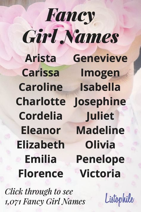 1071 Fancy Girl Names. List of fancy girl names featuring sophisticated choices. These fancy-sounding baby girl names are deluxe and perfect for proper ladies. Click through to see more Fancy Girl Names. Fancy Girl Names, Girl Name Ideas, Girl Names List, Posh Names, Fancy Names, Sims Names, Oc Names, Modern Baby Names, Twin Names