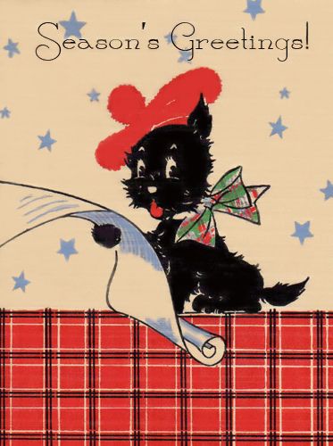 Vintage Tartan and Scotty Dog Christmas Card Dog Christmas Card, Scotty Dog, Christmas Ephemera, Vintage Christmas Images, Dog Cards, Old Fashioned Christmas, Christmas Tags, Christmas Past, Dog Christmas