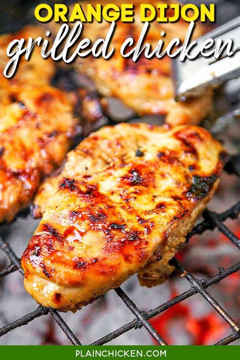 Orange Dijon Grilled Chicken - Plain Chicken Ranch Marinade, Chicken Marinate, Marinade Chicken, Grilled Chicken Recipes Easy, Chicken Grill, Princess Pinky Girl, Easy Grilling Recipes, Easy Grilled Chicken, Pinky Girl