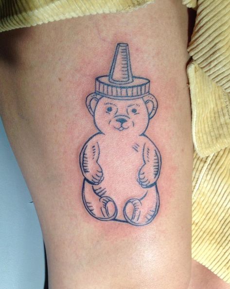 Smoky Bear Tattoo, Courdory Bear Tattoo, Honey Bear Bottle Tattoo, Honey Bottle Tattoo, Honeybear Tattoo, Honey Dipper Tattoo, Honey Spoon Tattoo, Honey Stick Tattoo, Old School Bear Tattoo