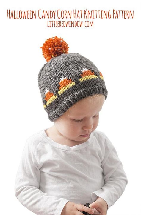 Baby Candy Corn Hat KNITTING PATTERN / Candy Corn Outfit / 1st Candy Corn Hat, Halloween Knitting Patterns, Halloween Knitting, Motif Fair Isle, Babys 1st Halloween, Newborn Halloween, Baby Candy, Baby Hat Knitting Pattern, Hat Knitting Pattern