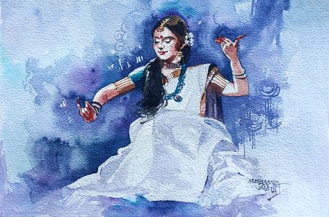 Emotions of a music lover. Acting as playing Veena, a musical instrument. Girls Play, Music Lovers, Watercolor Paintings, Color