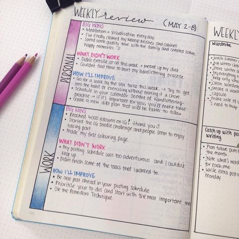 My Weekly Review and Planning with my bullet journal is up on the blog today. See how I assess what happened during the week that just passed, see where I am at and then plan what needs to be done Link in bio #bulletjournal #bulletjournaljunkies #bujo #weeklyreview #weeklyplanning #planning #organisation #achieveyourgoals Bujo Weekly Review, Weekly Review Bullet Journal, Goal Reflection, Personal Binder, Bullet Journal Weekly, Weekly Review, Bullet Journal Key, Bullet Journal Notes, Education Positive