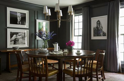 Tour Edie Parker Founder Brett Heyman's Connecticut Home Grey Dining Room, Manhattan Apartment, Country Retreat, Weekend House, Grey Dining, French Chairs, Luxe Interiors, Edie Parker, Country Chic