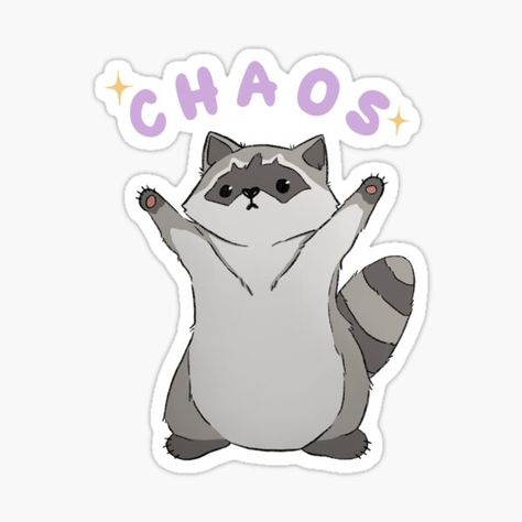 Pegatinas: Kawaii | Redbubble Raccoon Sticker, Raccoon Illustration, Stickers Cool, Sticker Design Inspiration, Cute Laptop Stickers, Stickers Kawaii, Tumblr Stickers, Cute Raccoon, Deco Stickers