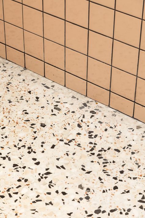 What Comes After the Terrazzo Trend in 2019? We Asked 3 Interior Designers Terrazzo Tile Kitchen, Terrazzo Bathroom Design, Terrazo Tile, Small Bathroom Renos, Terrazzo Floor Tiles, Concrete Kitchen Island, Terrazzo Bathroom, Rammed Earth Homes, Terrazzo Floor