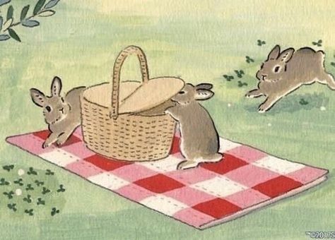 A Picnic, Rabbits, Running, Art