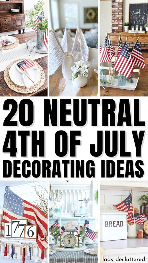 20 Neutral 4th of July Decorating Ideas Classic 4th Of July Decor, 4th Of July Entry Table Decor, July 4 Decorations Home Decor, 4th Of July Kitchen Decor, 4th July Decor, Elegant 4th Of July Decor, Neutral 4th Of July Decor, 4th Of July Decor Ideas, Coastal 4th Of July Decor