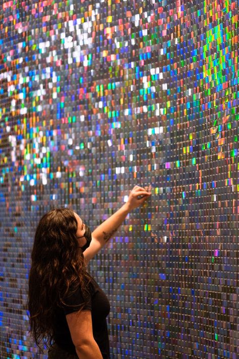 Sequin Wall, Sequin Backdrop, 1 Hotel, Super Bowl Party, Event Decoration, Superbowl Party, Art Installations, Disco Party, Stage Design