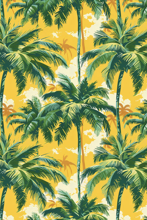 Palm trees on a nice yellow background. Reminds me of that wonderful vacation. . . . . . . . green palm, hawaiian pattern, exotic pattern, tropical, tropical pattern, exotic tree, coconut tree, artistic pattern, green and yellow, all over print, tropical leaves, palms, patterncabinet, pattern cabinet, redbubble products Florida Palm Trees, Palm Tree Art, Hawaiian Pattern, Palm Tree Pattern, Coconut Palm, Redbubble Products, Coconut Tree, Tropical Pattern, Green And Yellow