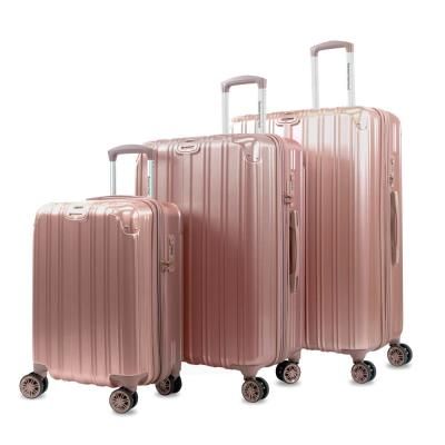 Melrose S 3-Piece Rose Gold Polycarbonate Anti-Theft Expandable Spinner Luggage Set with TSA Lock and Corner Guards Rose Gold Luggage, Hardside Luggage Sets, Small Luggage, Hardside Spinner Luggage, Spinner Luggage Sets, Large Luggage, Hardside Luggage, Green Travel, Luggage Bags Travel