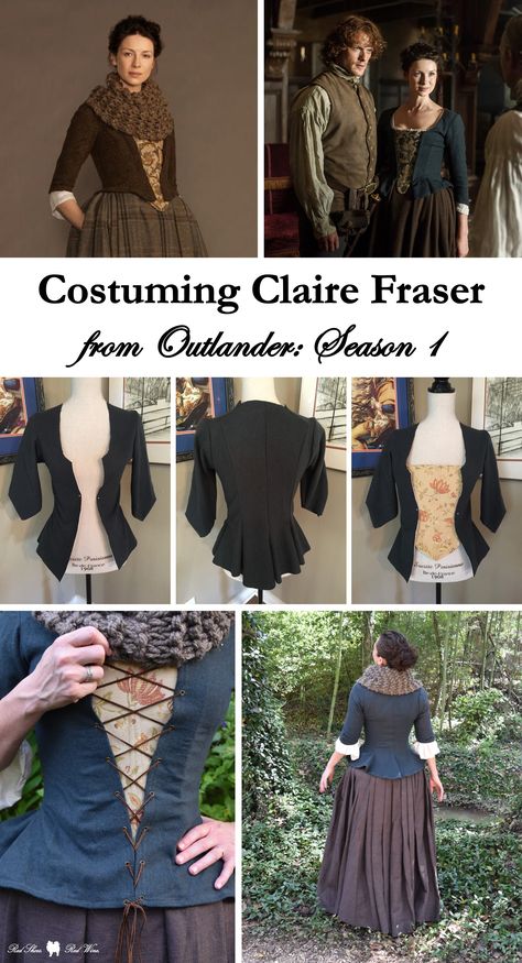 Obsessing over my Outlander season 1 Claire costume, what I want to buy/make to add to it, and when I can wear it again. On the blog is the build for the 18th century clothing made by me, hand knitted cowl from KnitPlayLove, and Outlander inspired silver Jacobite ring from Hamilton & Young. (outlander series, starz, Sassenach, cosplay, historical, Scotland, Jacobite) Outlander Costumes Halloween, Claire Outlander Costume, Outlander Costumes Diy, Outlander Inspired Outfits, Outlander Cosplay, Claire Fraser Costume, Outlander Clothing, Outlander Knitting Patterns, Outlander Style