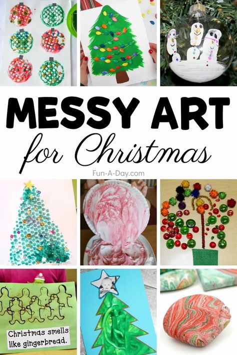 Messy play ideas that are perfect for Christmas! Check out over 30 holiday messy art ideas. They’ll be a great addition to your Christmas activities for preschoolers. Messy Play Ideas Preschool, Messy Activities For Kids, Messy Art Ideas, Christmas Messy Play, Messy Play Ideas, Activities For Christmas, Messy Activities, Christmas Preschool, Preschool Christmas Activities