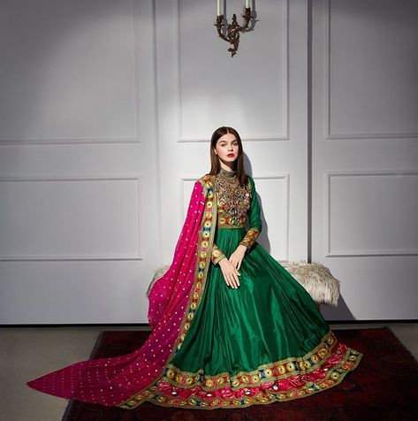 Green silk #finallook #spring #2019 Afghan Dresses Afghani Clothes, Pathani Frock, Afghan Wedding Dress, Asian Wedding Dress Pakistani, Afghani Dresses, Afghani Dress, Afghani Clothes, Afghan Wedding, Nikkah Dress