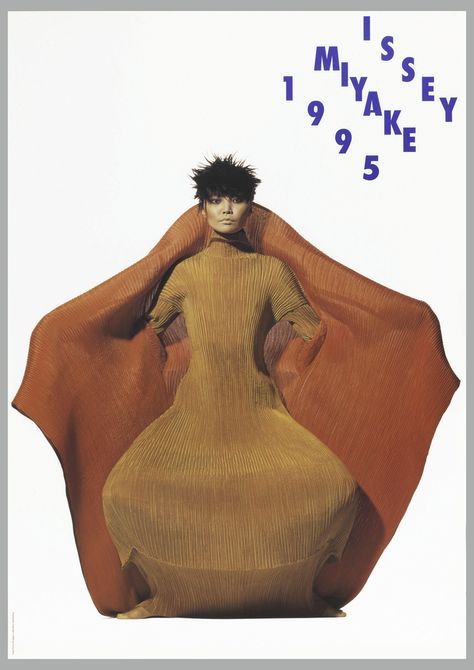 Issey Miyake | 1995 | Issey Miyake 1995 | Lithograph | Designed by Ikko Tanaka, featuring artwork by Issey Miyake, photographed by Irving Penn Ikko Tanaka, Irving Penn, Knife Pleat, Iris Van Herpen, Turtle Neck Dress, Issey Miyake, Fashion Photo, Editorial Fashion, Fashion Art