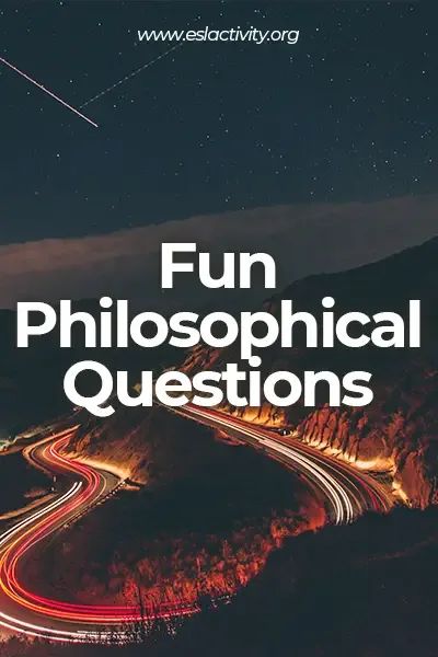 Check out our top 30 deep philosophical questions about life, existence, and more. They are great for critical thinking and discussions! #philosophy #philosophicalquestions #debate #discussion #esl Deep Thinking Questions, Deep Philosophical Questions, Funny Philosophical Questions, Philosophical Questions To Ask, Higher Level Thinking Questions, Questions For Critical Thinking, Deep Existential Questions, Fun Warm Up Games, Esl Learning