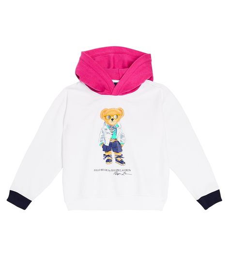 Polo Bear cotton-blend fleece hoodie in white - Polo Ralph Lauren Kids | Mytheresa Teen Hoodies, Kids Teddy Bear, Ralph Lauren Polo Bear, Polo Ralph Lauren Sweatshirt, Designer Ralph Lauren, Polo Ralph Lauren Kids, Bear Hoodie, Ralph Lauren Kids, Polo Bear