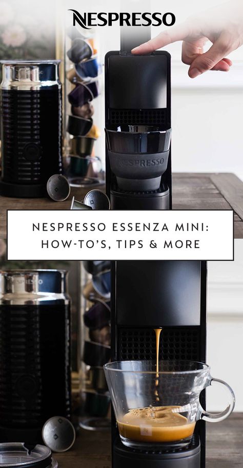 Master your morning coffee routine with the Nespresso Essenza Mini coffee machine. Compact and lightweight, this machine is an ideal fit for your home kitchen. With plenty of espresso flavors to explore, an indulgent cup of coffee is just a click away. Find more  easy how-to tips and tricks by clicking here. Essenza Mini Nespresso, Nespresso Aeroccino, Nespresso Essenza Mini, Nespresso Essenza, Starbucks Latte, Nespresso Recipes, Capsule Coffee, Espresso Recipes, Coffee Recipes Starbucks