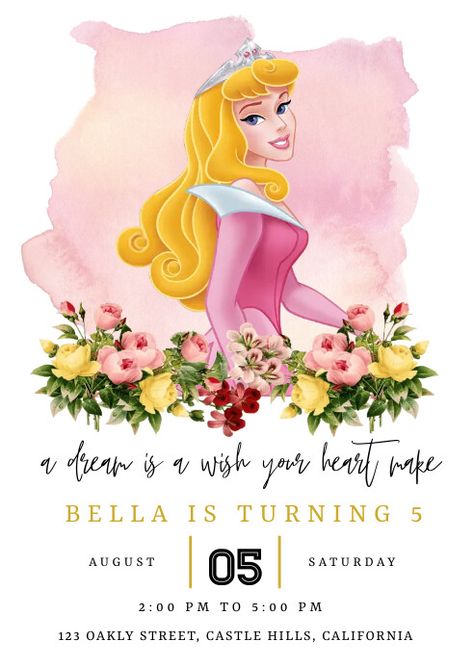 Princess Aurora Sleeping Beauty Birthday Invitations, Aurora Invitation, Princess Aurora Invitation, Sleeping Beauty Invitation Template, Aurora Sleeping Beauty Birthday Party, Princess Aurora Birthday Party, Aurora Birthday, Sleeping Beauty Birthday, Aurora Birthday Party