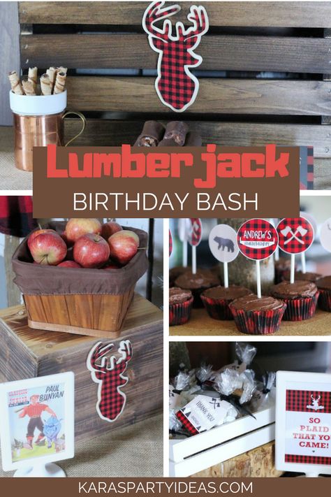 Lumberjack Birthday Food, Lumberjack First Birthday Food, Lumberjack Party Food, Lumberjack Birthday Party Food, Lumberjack Theme Party, Woodland Birthday Party Ideas, Vintage Lumberjack, Rustic Party Ideas, Lumberjack Party Decorations