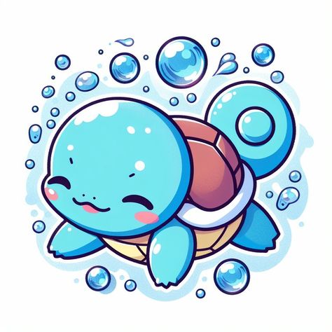 Squirtle Cute Pokemon, Cute Squirtle Drawing, Squirtle Pokemon Art, Cute Pokemon Drawings, Turtle Pokemon, Squirtle Tattoo, Pokémon Cupcakes, Pokémon Squirtle, Pokemon Printables