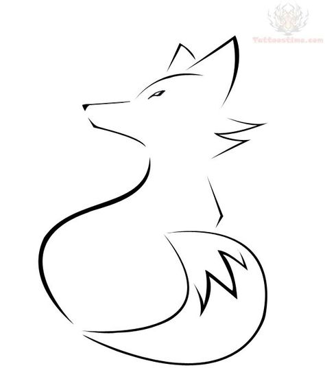 Simple fox outline Fox And Hummingbird Tattoo, Pottery Sgraffito, Fox Tattoo Design, Fox Drawing, Sketch Books, Fox Tattoo, Hummingbird Tattoo, White Drawing, Fox Art