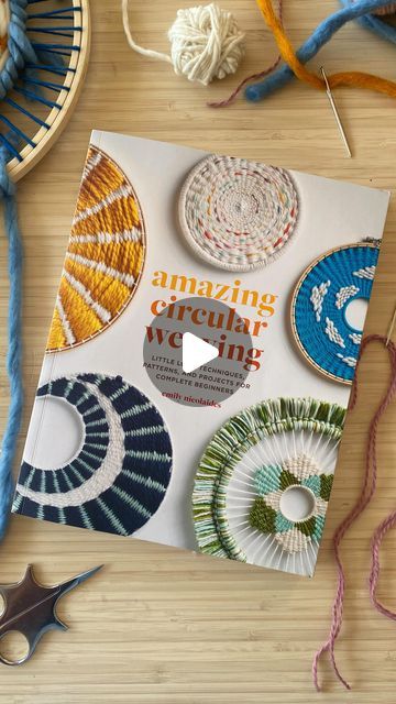 Emily Nicolaides on Instagram: "Hi 👋 my name is Emily Nicolaides. I’m a Cypriot-American artist and weaver. I’ve been exploring the world of weaving for nearly a decade.  Along the way, I fell in love with circles and researching the possibilities of weaving within the confines of the shape. Until the past few years, there weren’t many people weaving like this which meant that there were almost no resources, online or in print, on how to weave in a circle.  Compelled by my weaving students and a love of research, I’ve spent several years studying and experimenting to bring something unique and fresh to weavers around the world.  I’m so excited to share everything I’ve learned about circular weaving with you through my brand new book, Amazing Circular Weaving.  It’s the first and only book Circle Weaving Projects, Circular Weaving Tutorial, Circle Weaving, Pin Weaving, Circular Weaving, Round Loom, How To Weave, Fiber Crafts, Weaving Tutorial