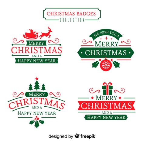 Flat christmas badge collection Free Vector | Free Vector #Freepik #vector #freechristmas #freeribbon #freechristmas-card #freelabel Logo Christmas Design, Freepik Christmas, Christmas Logo Design, Christmas Logo, Badge Collection, Christmas Badge, Happy New Year Design, Christmas Cover, Graphic Editing