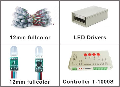 Addressable rgb full color digital 12mm UCS1903 led pixel string light Round shape 50pcs/string, Waterproof IP68, DC5V Point Light, Light Letters, Led Drivers, Traditional Lighting, Stage Decorations, Advertising Signs, Rgb Led, String Lights, Ultra Violet