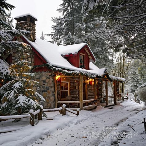 Snowy Cabin In The Woods, Christmas Cabins, Rustic Cabin Interior, Forest Cabins, Snowy Cottage, Lodge Aesthetic, Fall Scenes, Cottage Cozy, Snowy Cabin