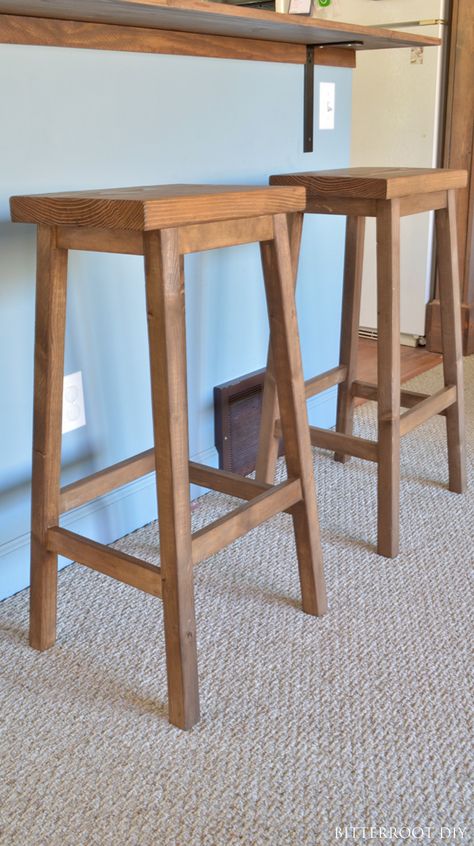 DIY Bar Stools | Bar Stool Plans, Diy Bar Stool, Stool Plans, Bar Chairs Design, Stool Woodworking Plans, Diy Bar Stools, Diy Stool, Chairs Diy, Woodworking Chair