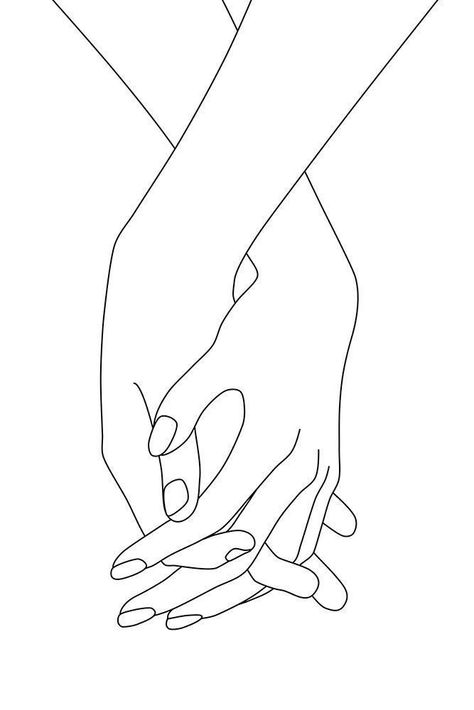 Holding Hands Images, Hand Holding Tattoo, Mains Couple, Cloud Painting Acrylic, Holding Hands Drawing, Tattoos Simple, Hand Lines, Anniversary Art, Simple Line Drawings