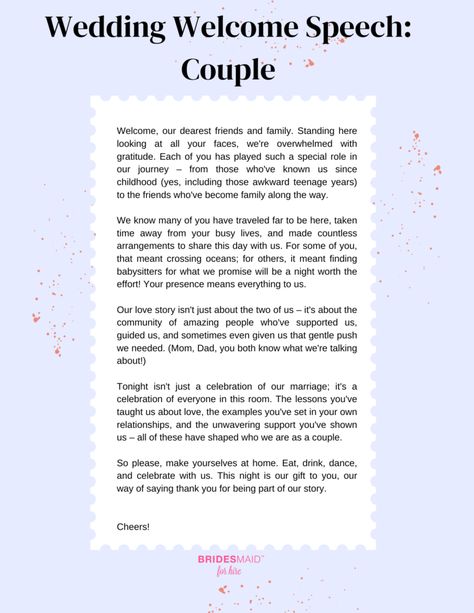 The Ultimate Wedding Welcome Speech Guide Engagement Speech, Welcome Speech, Bride Speech, Wedding Speech, Welcome To The Family, On Writing, Warm Hug, Teenage Years, Public Speaking