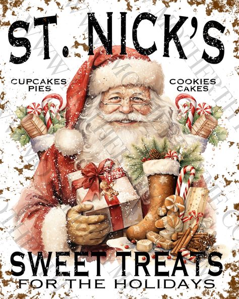 Christmas Freebie – ST.NICK’S SWEET TREATS LARGE PRINTABLE! – Mother Thyme Vintage Christmas Ads, Christmas Jar Gifts, Fonts Alphabet Handwritten, Mother Thyme, Christmas Fonts Alphabet, Christmas Ads, Christmas Freebie, Fonts Dafont, Fonts Numbers