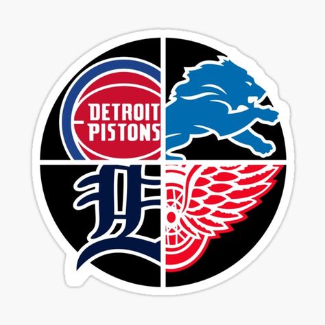 Detroit's favorite teams all in one • Millions of unique designs by independent artists. Find your thing. Detroit Lions Bedroom, Joe Louis, Detroit Sports, Paper Logo, Detroit Pistons, Detroit Lions, Chicago Cubs Logo, Sports Logo, Favorite Team