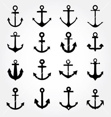 Set of anchor symbols or logo template vector 1775676 - by alvarocabrera on VectorStock® Ms Tattoos, Simple Anchor Tattoo, Anker Tattoo Design, Aviation Tattoo, Small Anchor Tattoos, Small Anchor, Anchor Tattoo Design, Anker Tattoo, Armband Tattoos