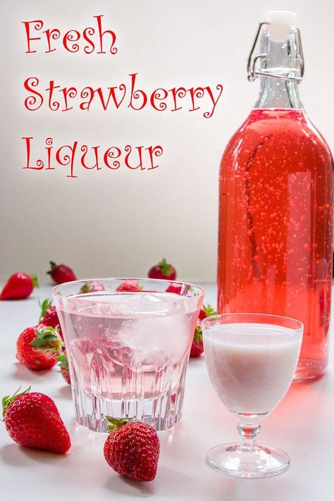 Homemade Liqueur Recipes, Liqueur Recipes, Pickle Vodka, Infused Liquors, Strawberry Liqueur, Homemade Alcohol, Strawberry Vodka, Homemade Liquor, Liquor Recipes