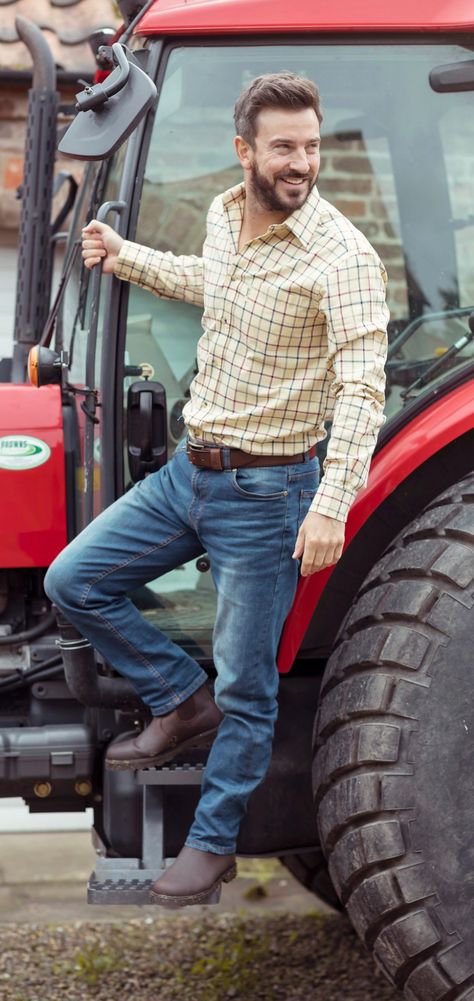 Mens Farmer Fashion, Farmer Shirts Men, Farmer Clothes Men, Farmer Style Men, Farmer Costume Mens, Farm Clothes Men, Gardening Outfit Men, Farmer Fashion Men, Country Man Outfit