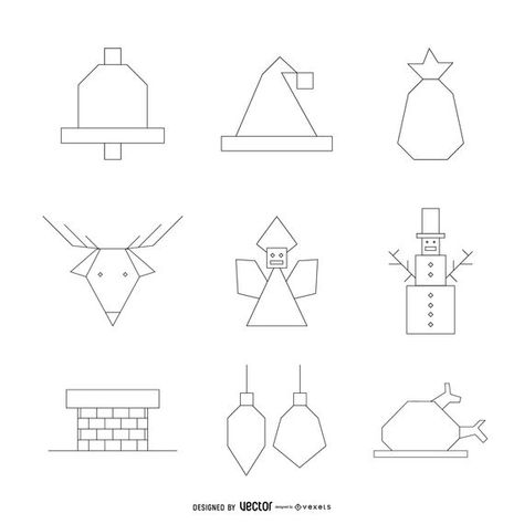 Geometric Christmas icon outline pack #AD , #affiliate, #spon, #Christmas, #pack, #outline, #Geometric Geometric Icons, Geometric Christmas, Art Deco Frame, Christmas Elements, Santa Hats, Christmas Icons, Educational Projects, Shirt Maker, Layout Template