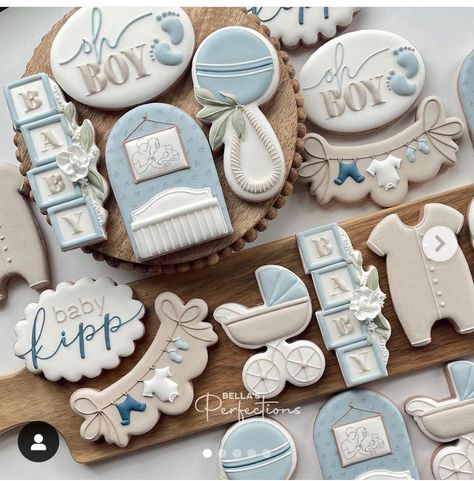 Boy Baby Shower Cookies Decorated, Baby Boy Cookies Decorated, Baby Shower Cookies For Boy, Baby Boy Shower Cookies, Boy Baby Shower Cookies, Boho Baby Boy, Baby Boy Cookies, Special Cookies, Decorate Cookies